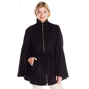 Laundry by Shelli Segal Navy Blue Wool Cape Coat